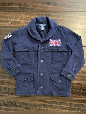 Ralph Lauren Boys Navy Blue Button Front Cardigan Jacket